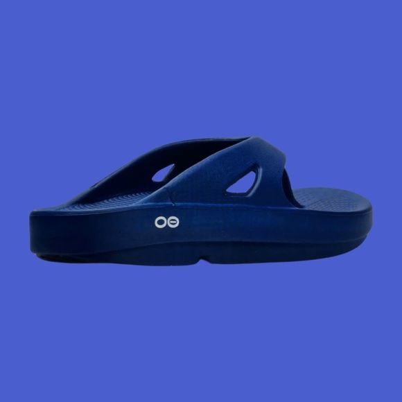 Adult OOFOS OOriginal Women's Navy Blue Recovery Slide Sandals Size M 6 W 8 - Picture 4 of 6